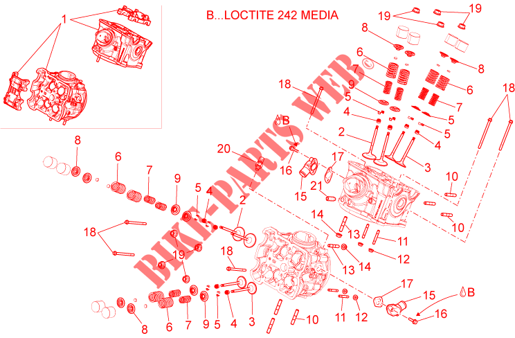 Cylinder head   valves for Aprilia Dorsoduro 2015