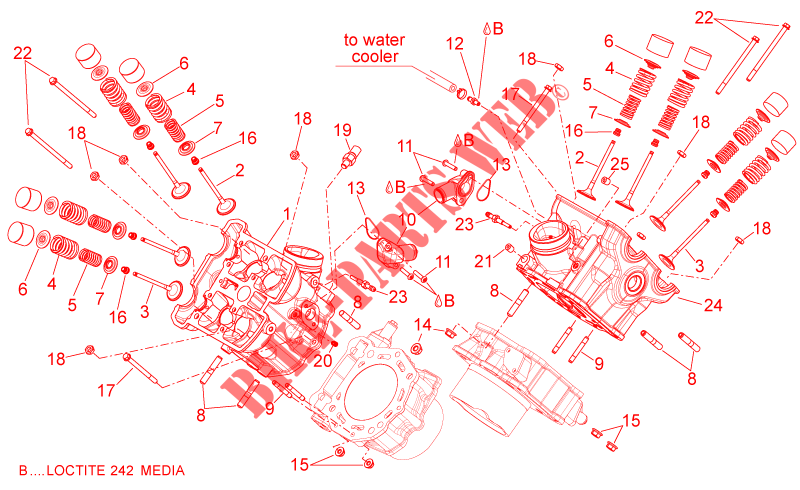Cylinder head   valves for Aprilia Dorsoduro ABS 2015