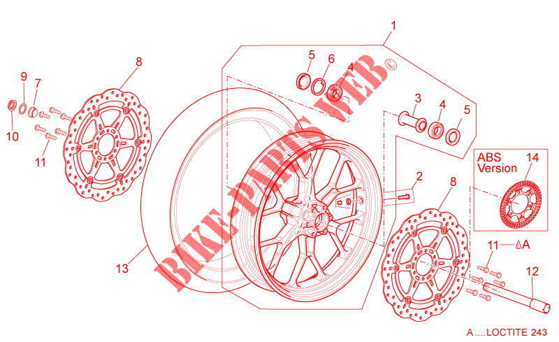 Front wheel for Aprilia Dorsoduro Factory ABS 2013