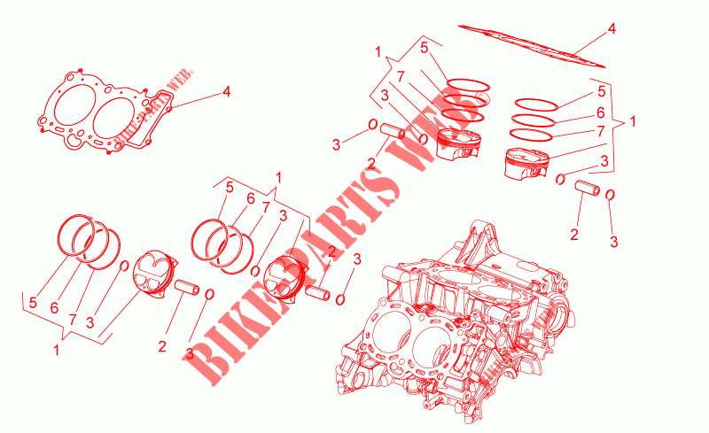 Cylinder   Piston for Aprilia Tuono V4 1100 RR E4 ABS 2017