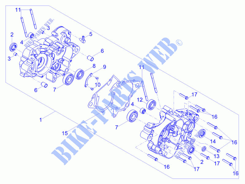 Crankcases I for Aprilia RX 50 Factory E4 2018