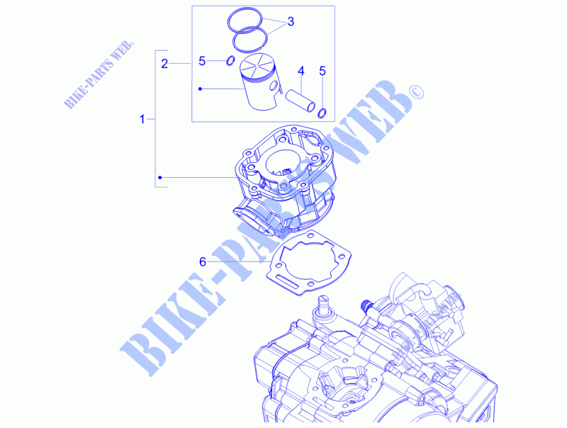 Cylinder   Piston for Aprilia RX 50 Factory E4 2018