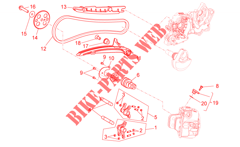 Front cylinder timing system for Aprilia NA Mana GT 2014