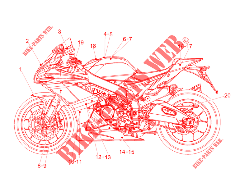 STICKERS for Aprilia RS 660 4T 8V Euro 5 ABS 2020