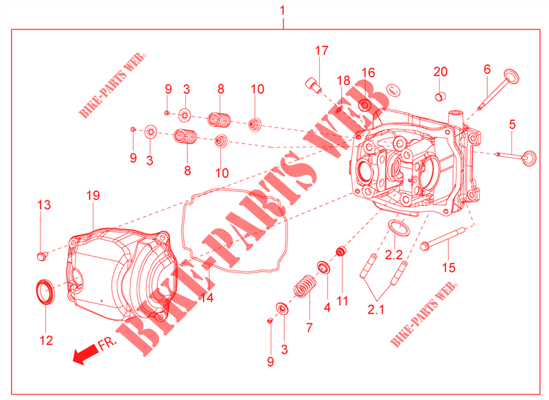 CYLINDER HEAD   VALVES for Aprilia SR Motard 150 ABS 2020