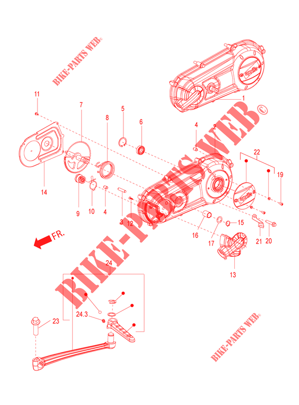 TRANSMISSION COVER for Aprilia SR Motard 150 ABS 2020