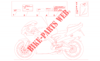 Plate set and decal for Aprilia RS 250 1995