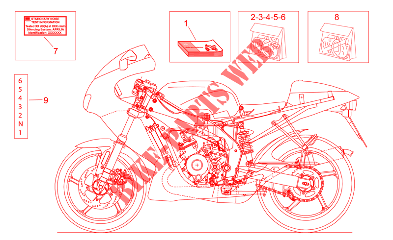 Op.'s handbooks and decal for Aprilia RS 50 2000