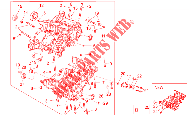 Crank case I for Aprilia RSV4 1000 APRC Factory ABS 2013