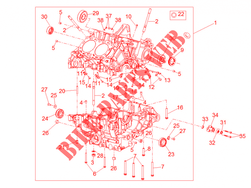 Crank case II  for Aprilia RSV4 1000 APRC Factory ABS 2014