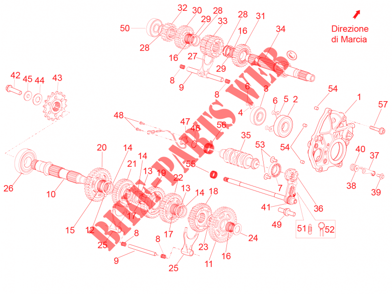 Gear box   Gear assembly for Aprilia RSV4 1000 RR 2015