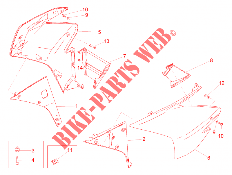 Side fairing for Aprilia RSV4 1000 RR 2016