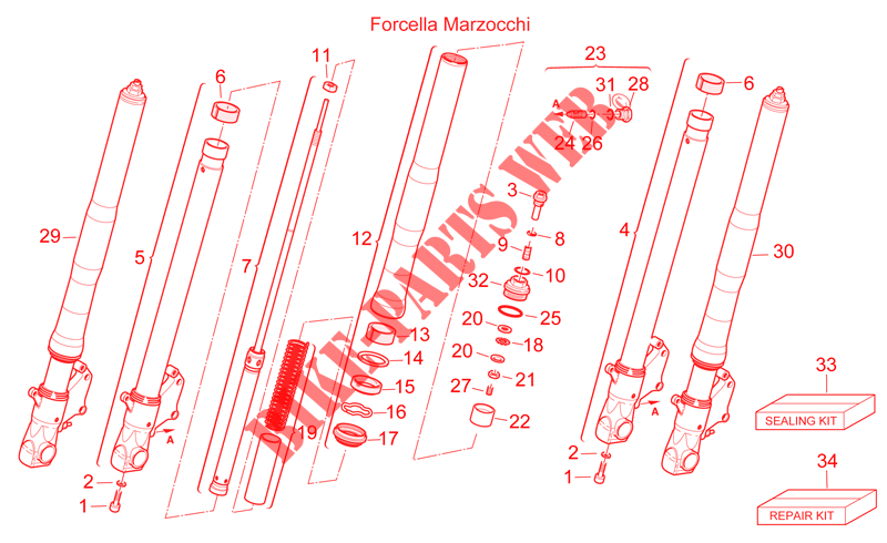 Front fork III for Aprilia SL Falco 2001