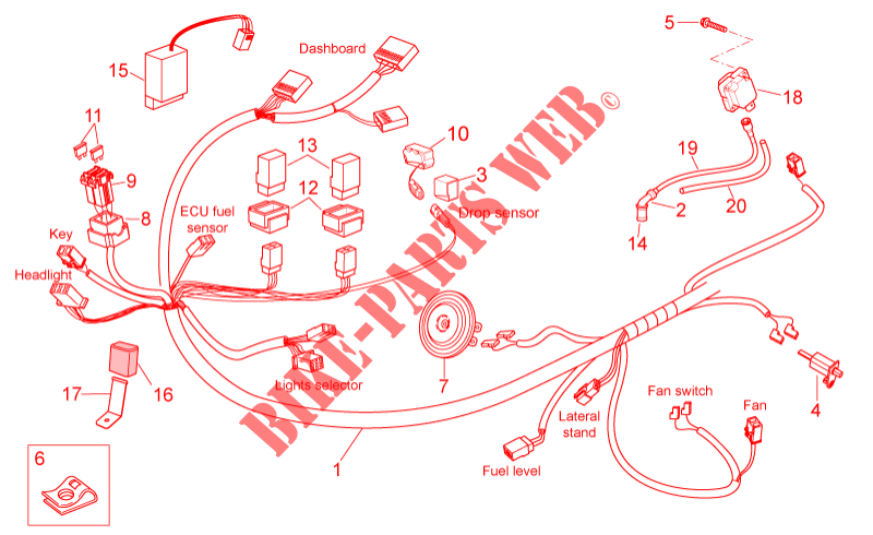 Front electrical system for Aprilia Atlantic 2012